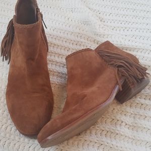Sam Edelman fringe suede booties